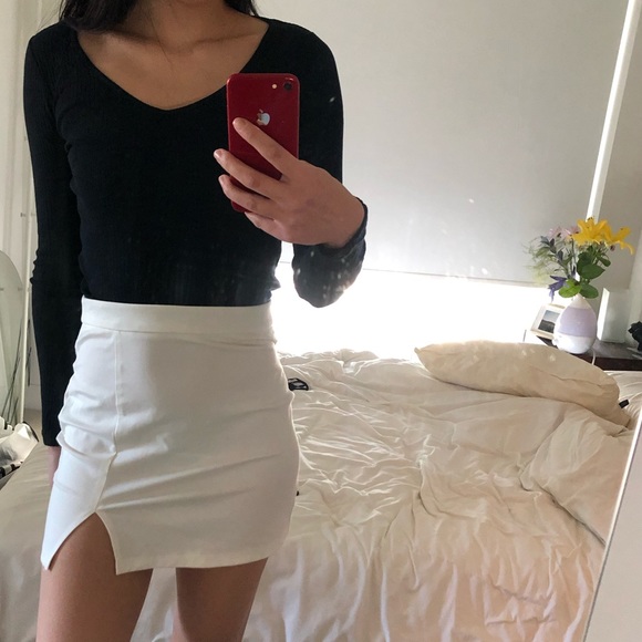 Topshop black long sleeve ribbed knit top - Picture 2 of 4